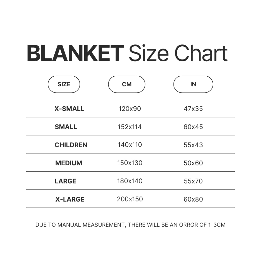 Blanket Size Chart - Neck Deep Store