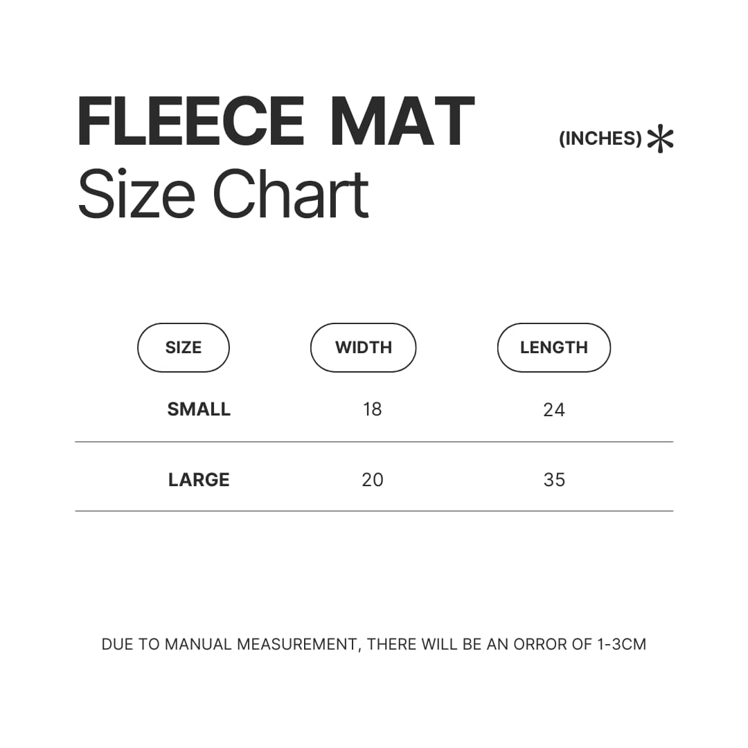 Fleece Mat Size Chart - Neck Deep Store