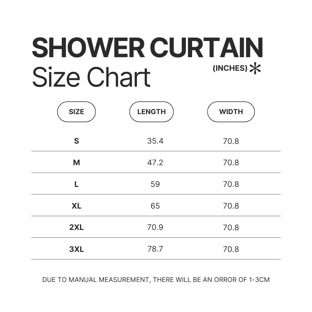 Shower Curtain Size Chart - Neck Deep Store