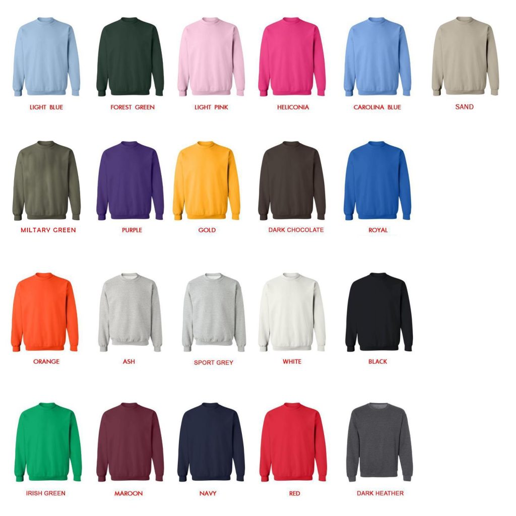 sweatshirt color chart - Neck Deep Store